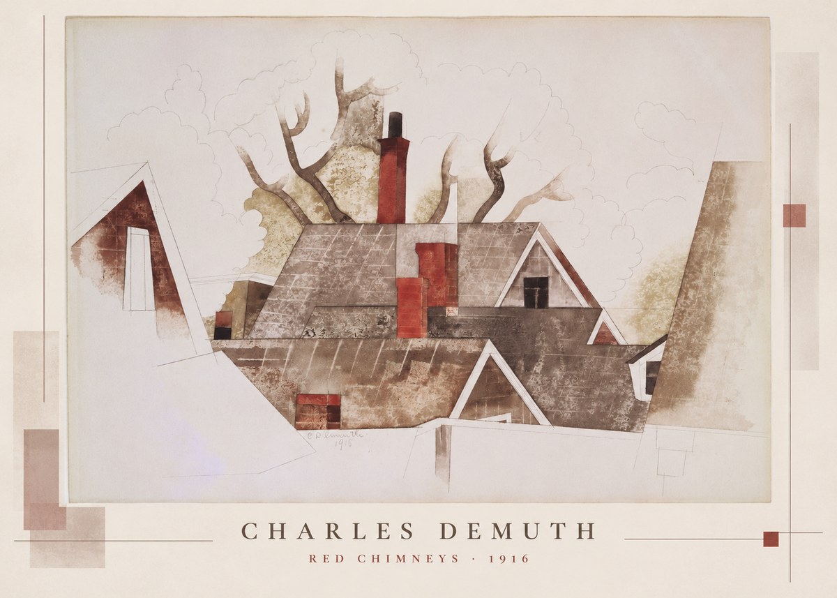 Charles Demuth Red Chimneys No5 - Plakat
