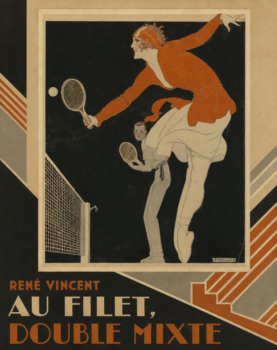 René Vincent Au Filet, Double Mixte No2 - Plakat