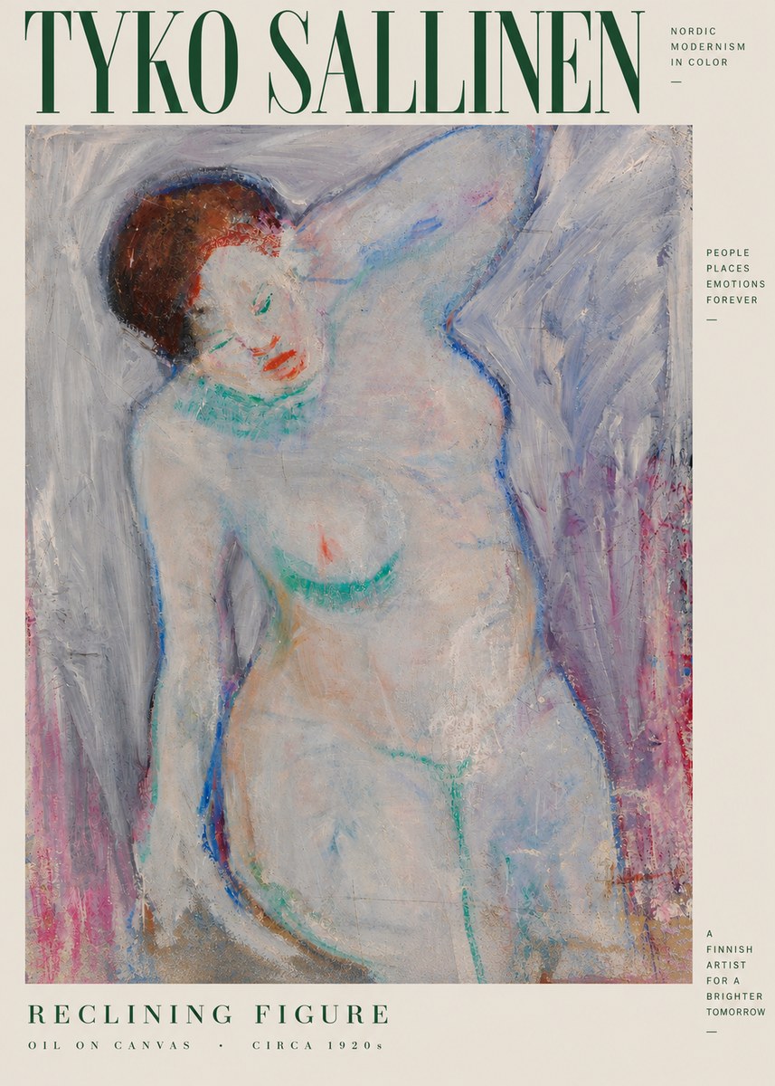 Tyko Sallinen Reclining Figure No4 - Plakat