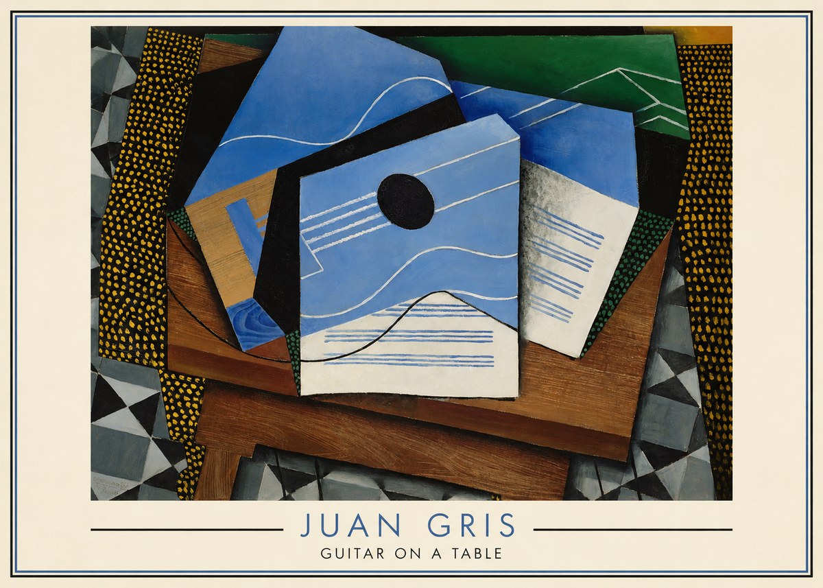 Juan Gris Guitar on a Table No6 - Plakat