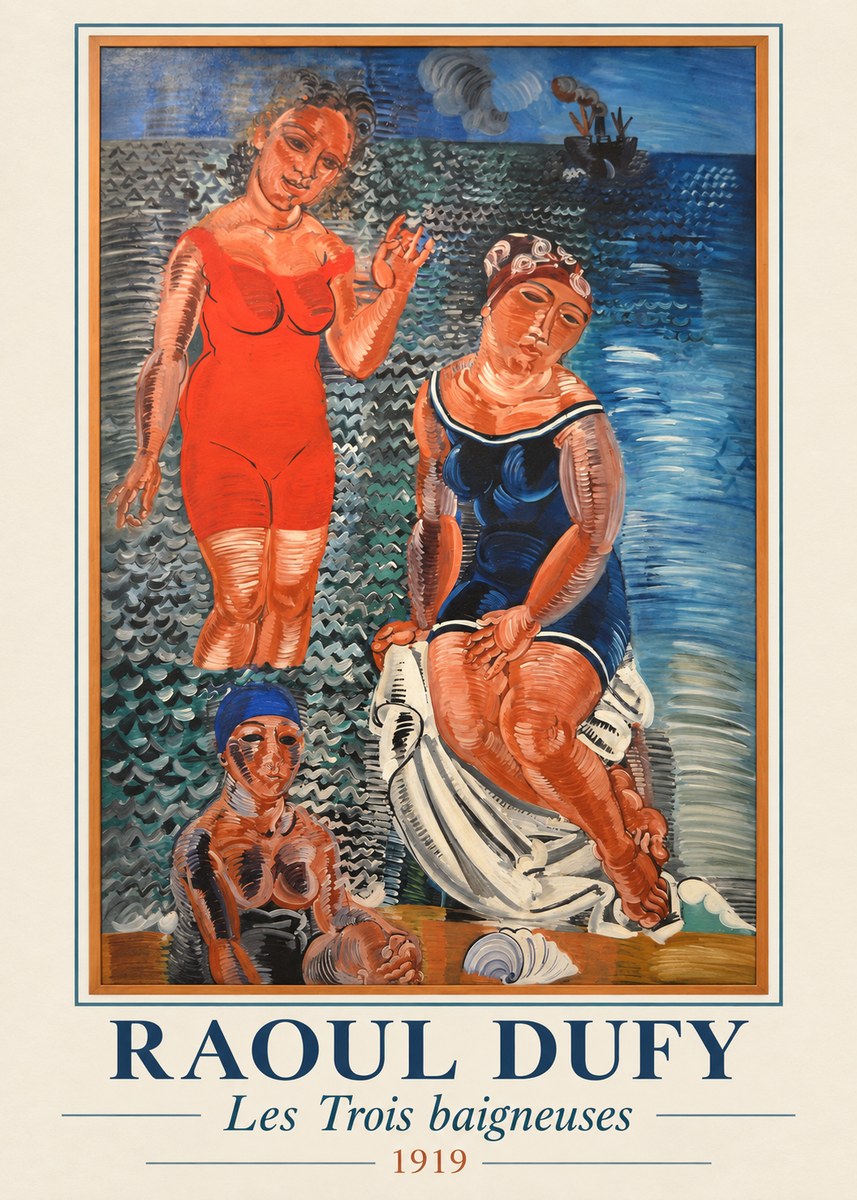 Raoul Dufy Les Trois Baigneuses No1 - Plakat