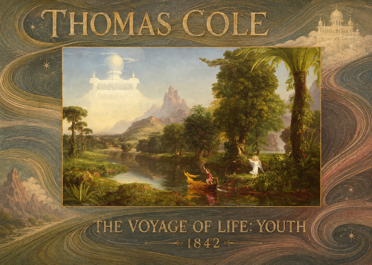 Thomas Cole The Voyage of Life: Youth III No4 - Plakat