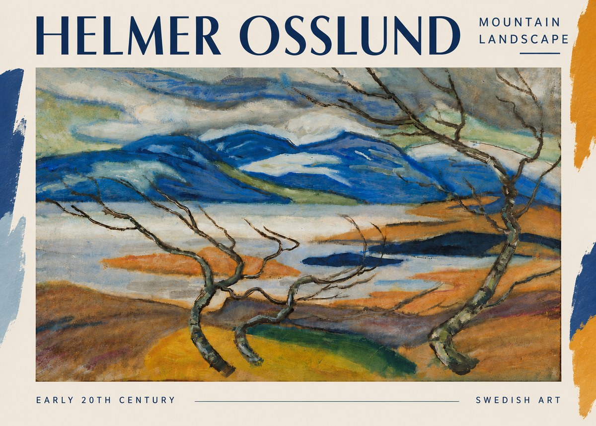 Helmer Osslund Mountain Landscape No5 - Plakat