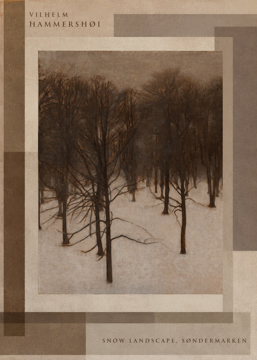 Vilhelm Hammershøi Snow Landscape, Søndermarken No6 - Plakat