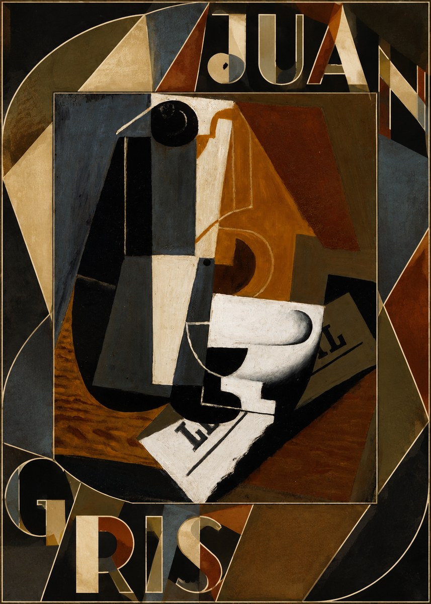 Juan Gris Glass and Bottle No5 - Plakat