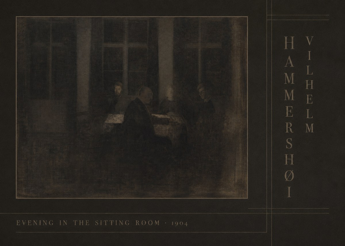 Vilhelm Hammershøi Evening in the Sitting Room No4 - Plakat