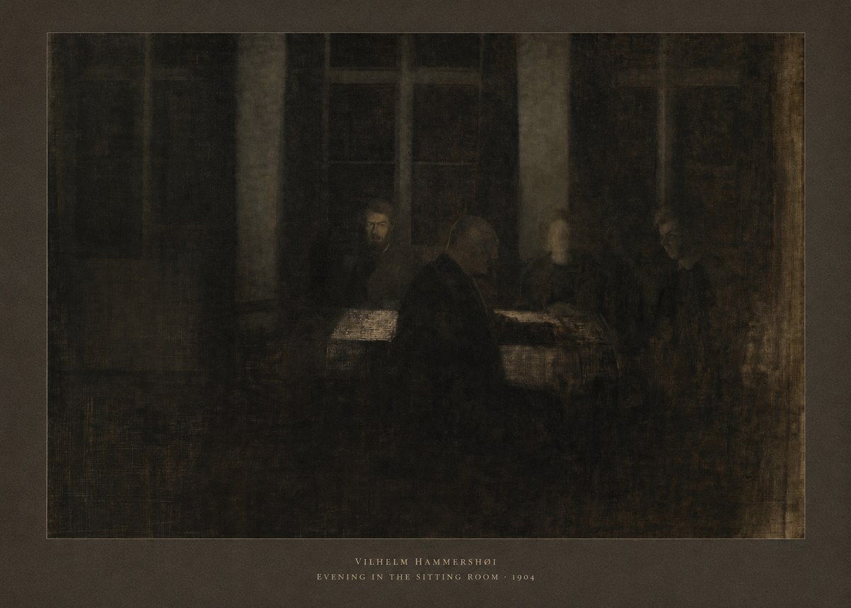 Vilhelm Hammershøi Evening in the Sitting Room No5 - Plakat