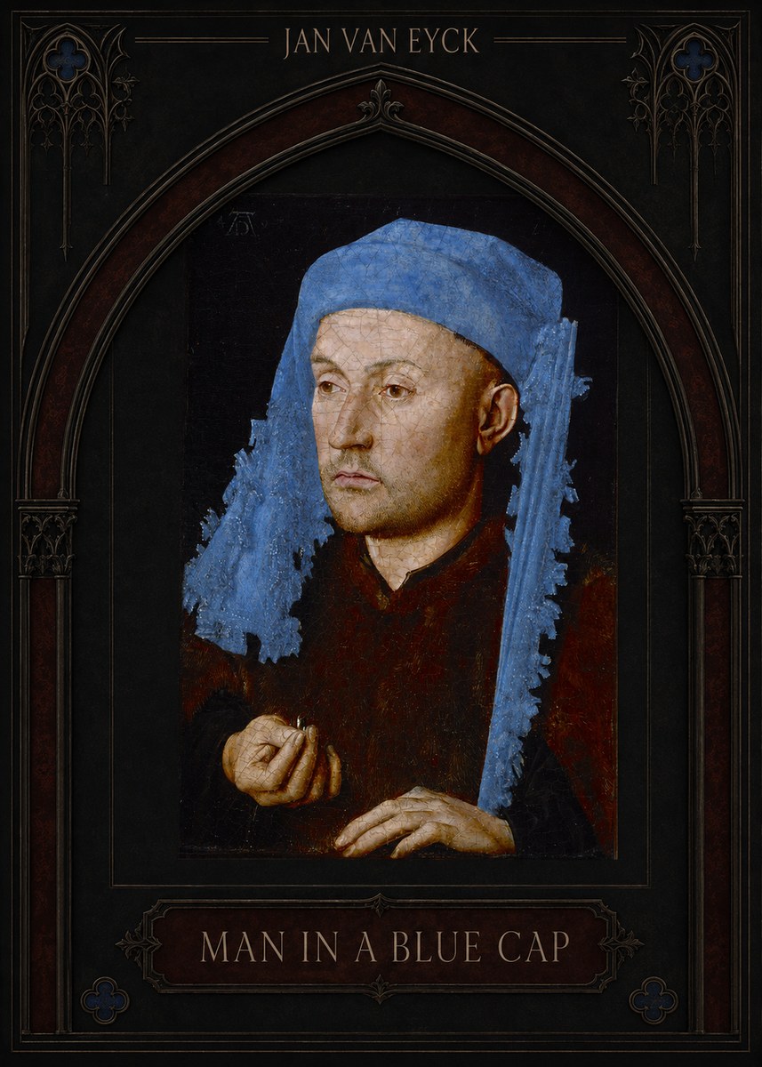 Jan van Eyck Man in a Blue Cap I No3 - Plakat