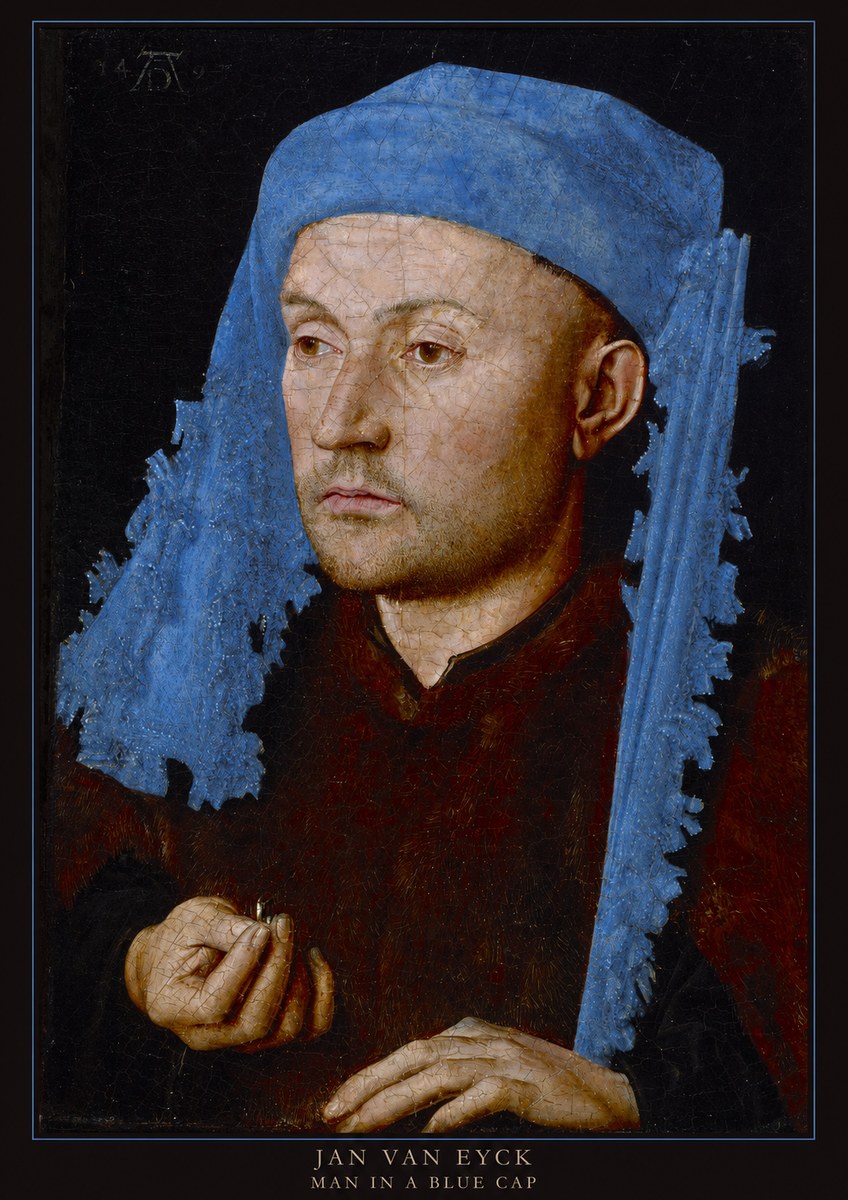 Jan van Eyck Man in a Blue Cap I No5 - Plakat