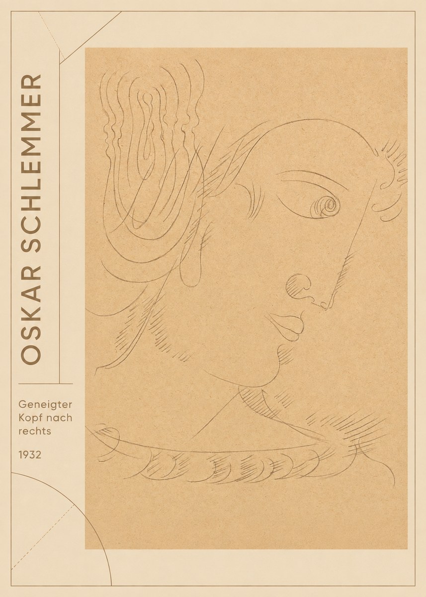Oskar Schlemmer Geneigter Kopf Nach Rechts No2 - Plakat