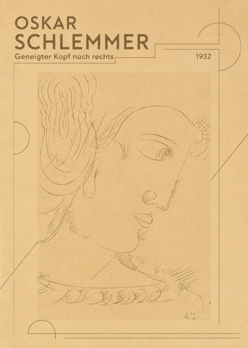Oskar Schlemmer Geneigter Kopf Nach Rechts No3 - Plakat