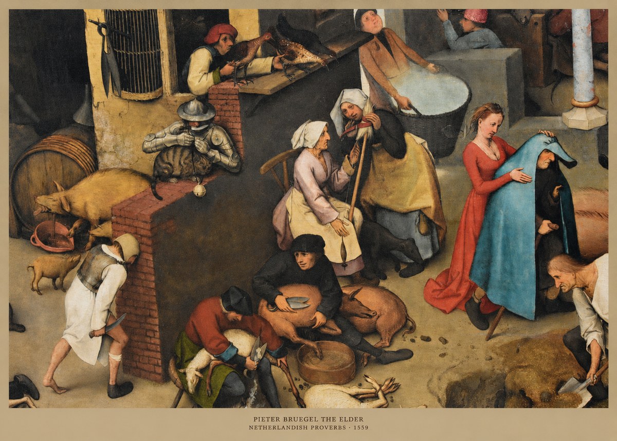 Pieter Bruegel Netherlandish Proverbs VIII No5 - Plakat