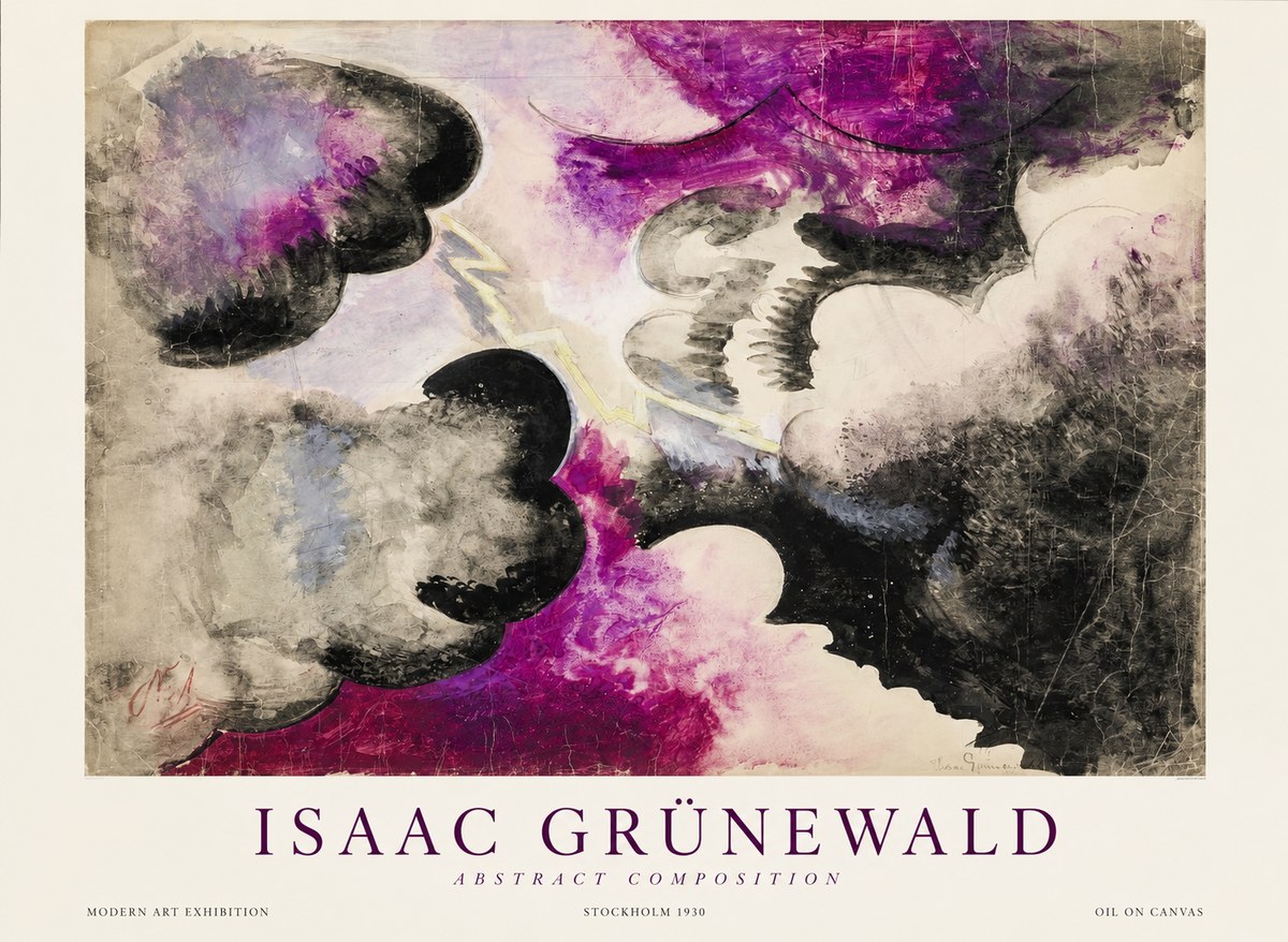 Isaac Grünewald Abstract Composition No1 - Plakat