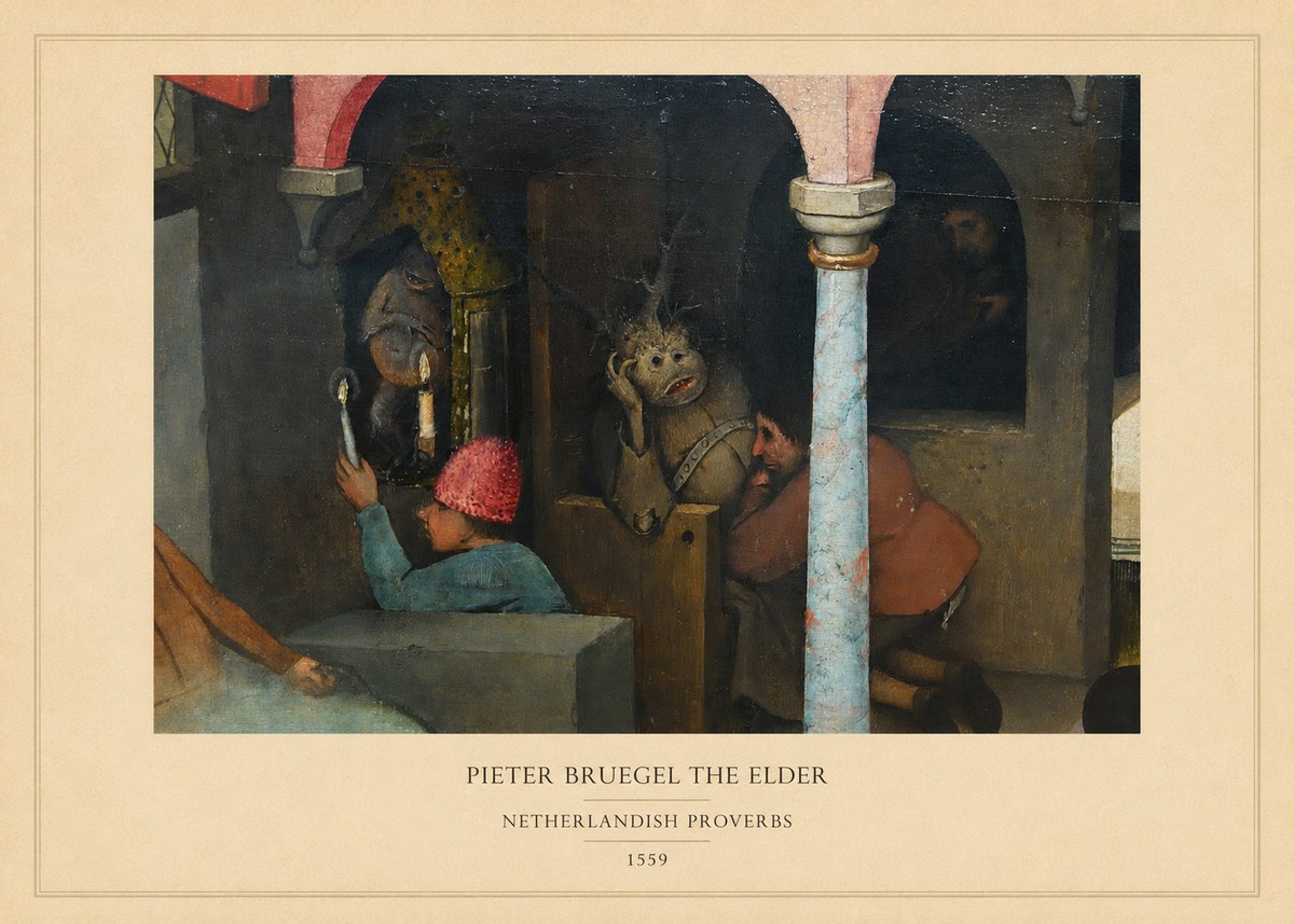 Pieter Bruegel Netherlandish Proverbs IX No5 - Plakat