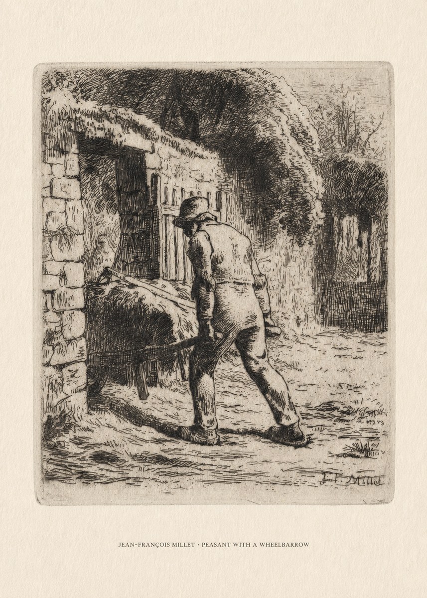 Jean-François Millet Peasant with a Wheelbarrow No6 - Plakat