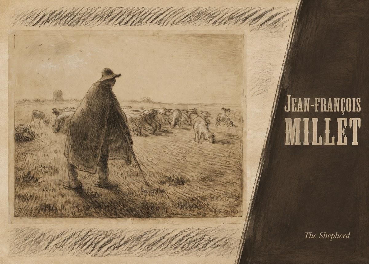 Jean-François Millet The Shepherd No5 - Plakat