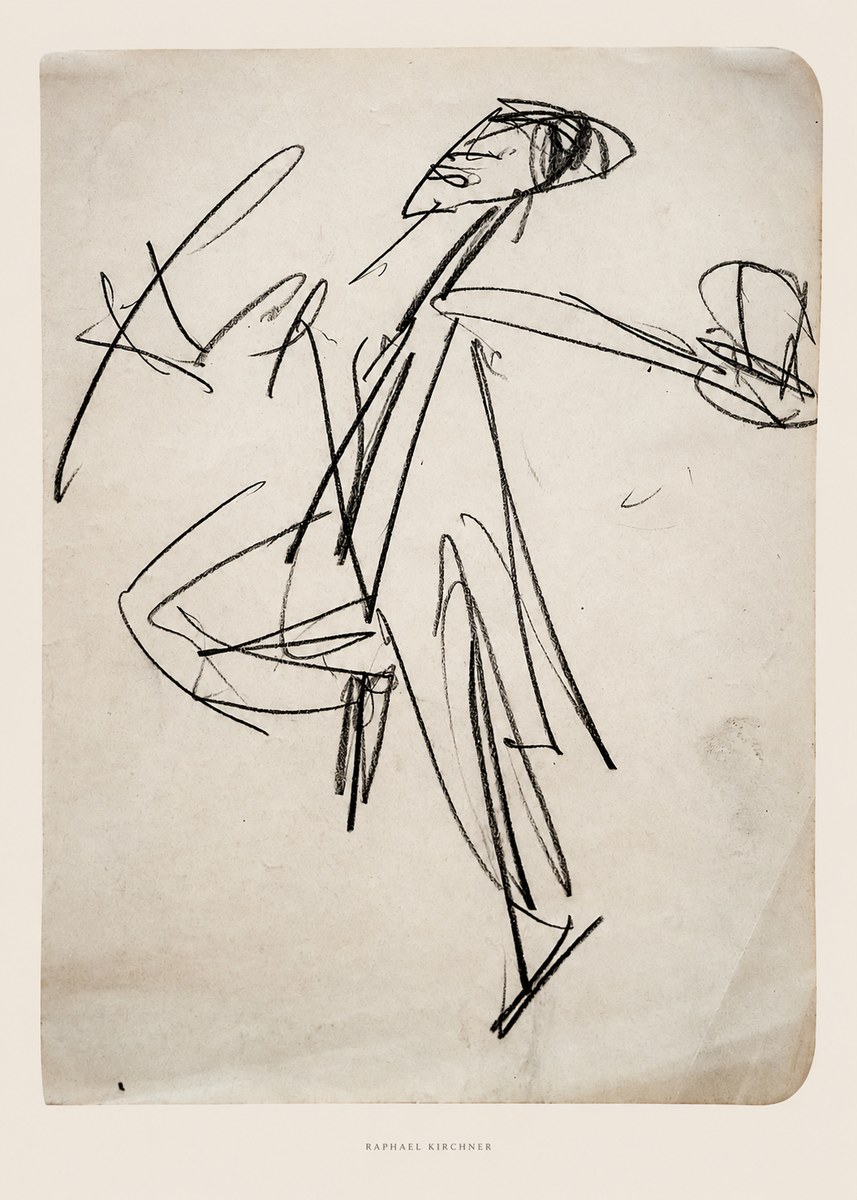 Raphael Kirchner Dynamic Dancer Sketch No6 - Plakat