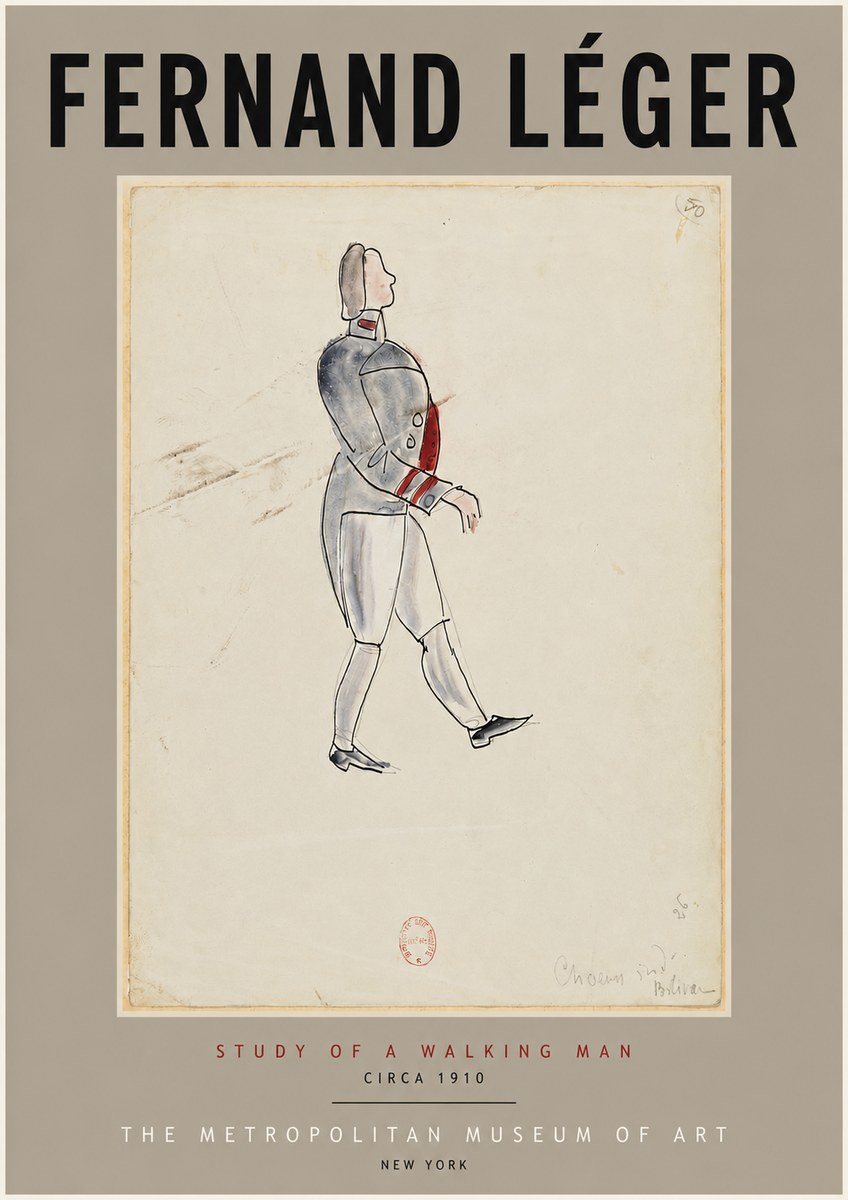 Fernand Léger Study of a Walking Man No4 - Plakat