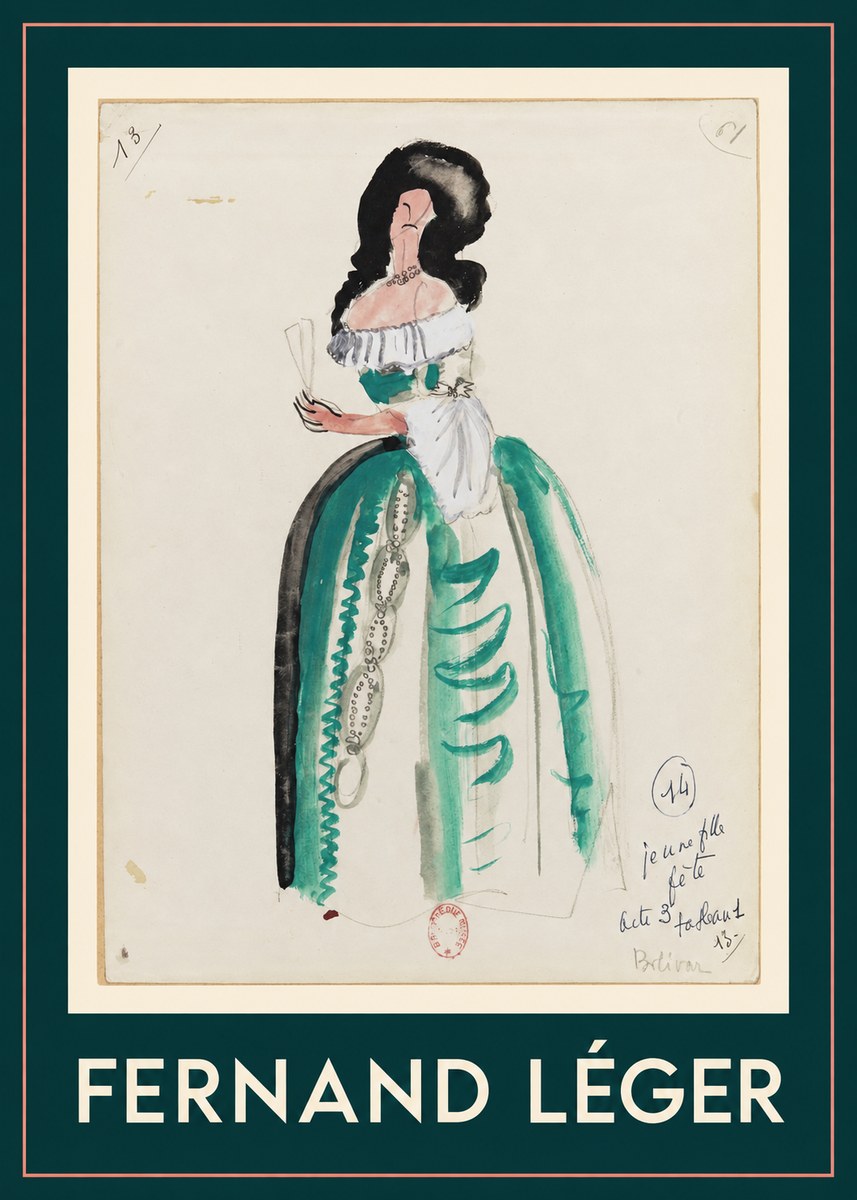 Fernand Léger Jeune Fille En Fête (Costume Design) No1 - Plakat