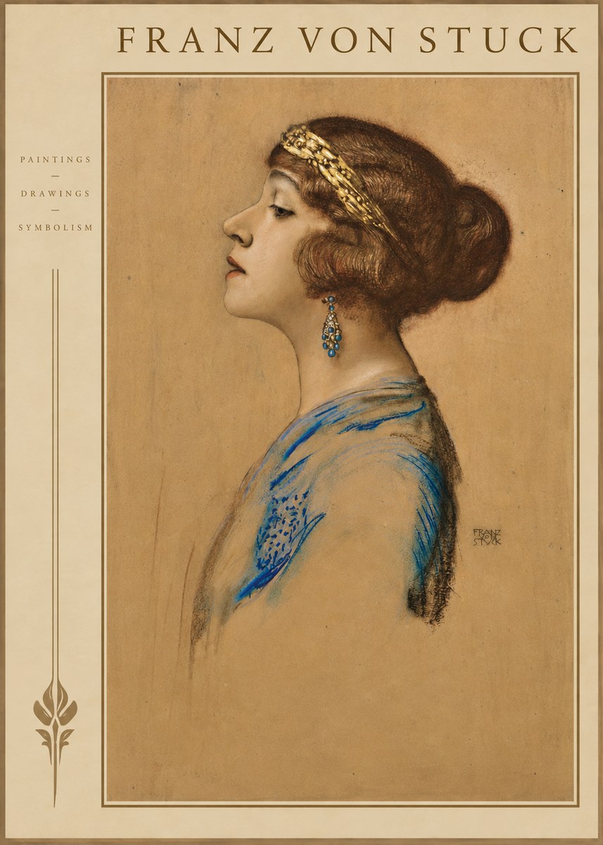 Franz von Stuck Head of a Girl No2 - Plakat