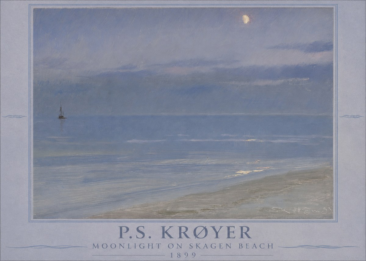 P.S. Krøyer Moonlight on Skagen Beach No1 - Plakat