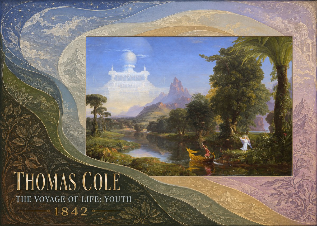 Thomas Cole The Voyage of Life: Youth IV No5 - Plakat