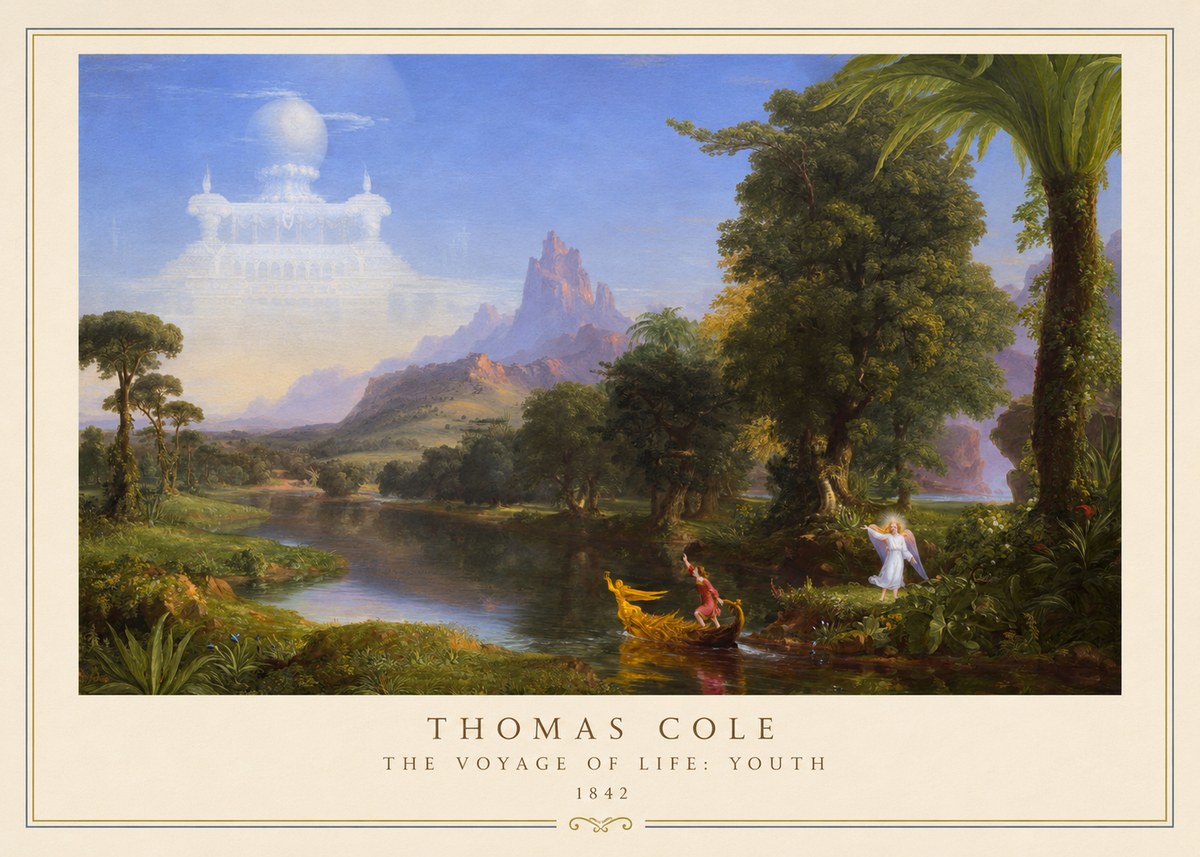 Thomas Cole The Voyage of Life: Youth IV No6 - Plakat