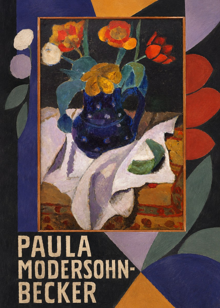 Paula Modersohn-Becker Still Life with Blue Jug and Flowers No5 - Plakat