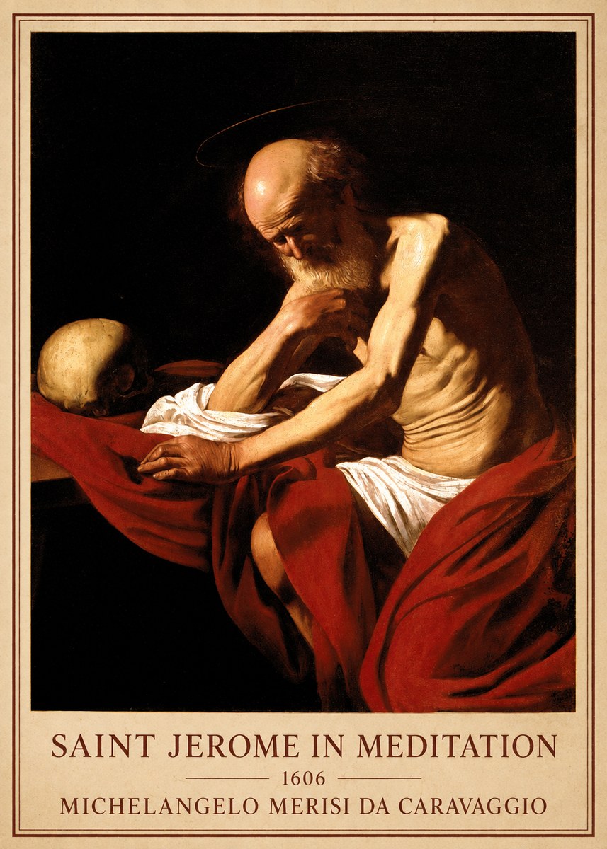 Michelangelo Merisi da Caravaggio Saint Jerome in Meditation I No6 - Plakat