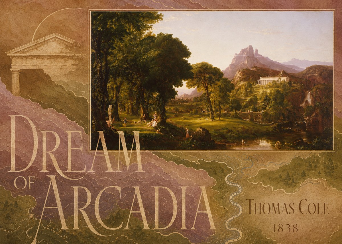Thomas Cole The Dream of Arcadia No6 - Plakat