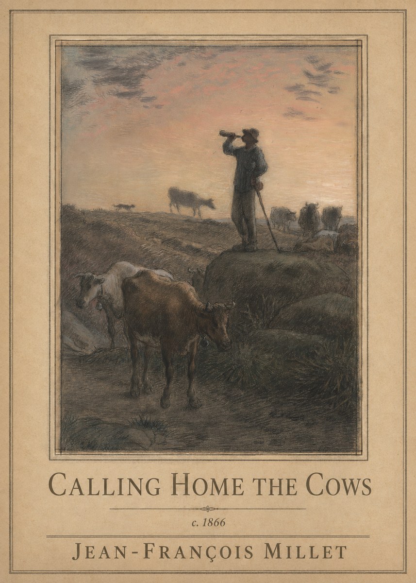 Jean-François Millet Calling Home the Cows No1 - Plakat