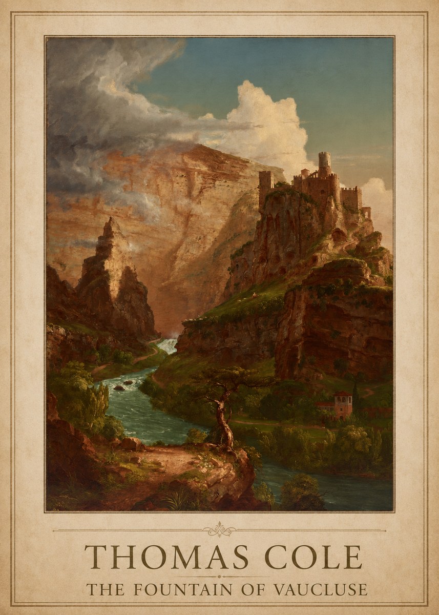 Thomas Cole The Fountain of Vaucluse II No1 - Plakat