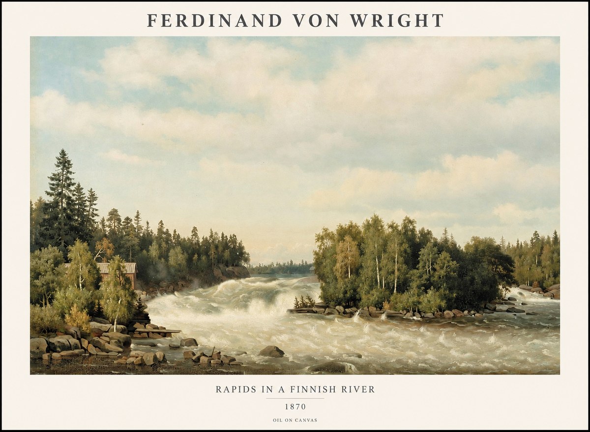 Ferdinand von Wright Rapids in a Finnish River No1 - Plakat