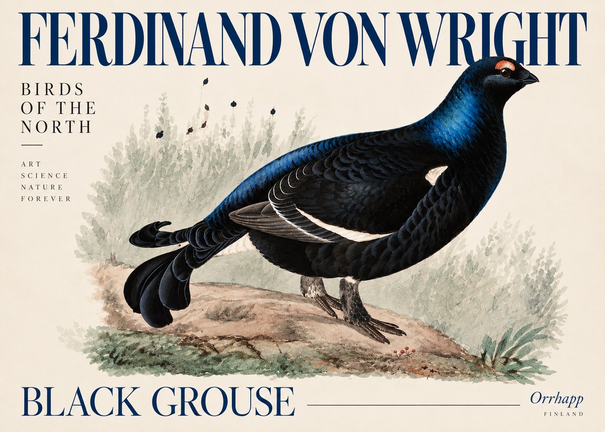Ferdinand von Wright Black Grouse No5 - Plakat