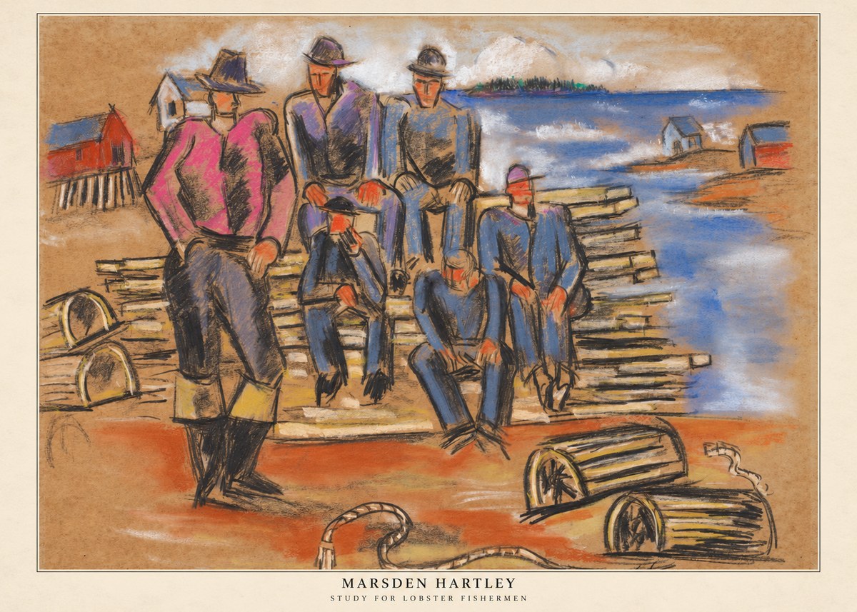 Marsden Hartley Study for 'Lobster Fishermen' No6 - Plakat