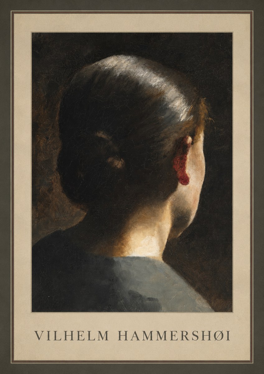 Vilhelm Hammershøi Woman Seen from Behind No3 - Plakat