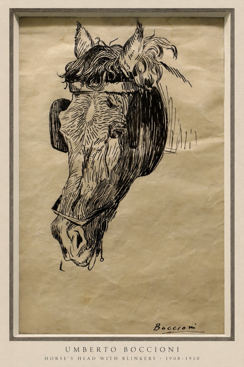 Umberto Boccioni Horse's Head with Blinkers No3 - Plakat