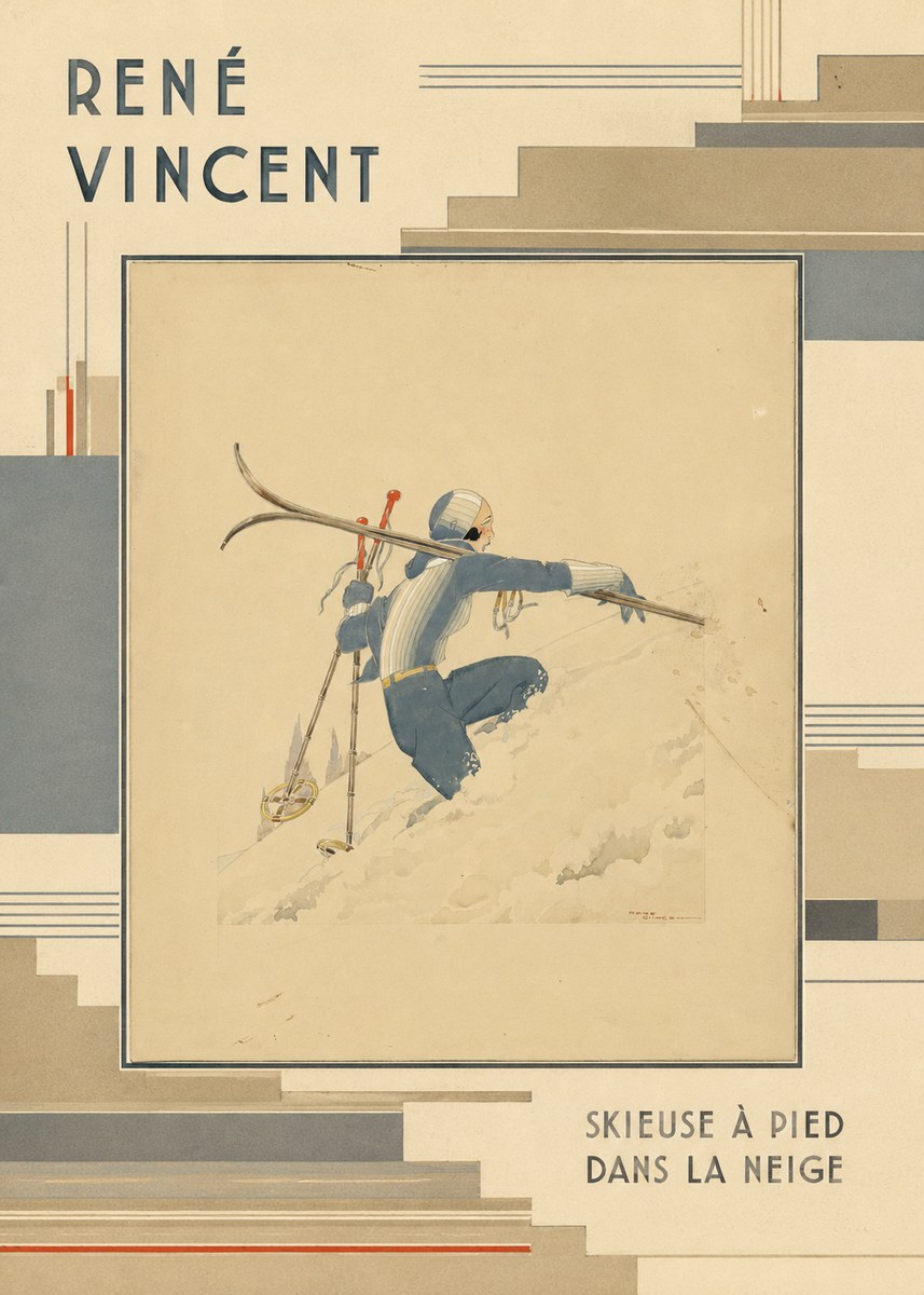 René Vincent Skieuse À Pied Dans La Neige No6 - Plakat