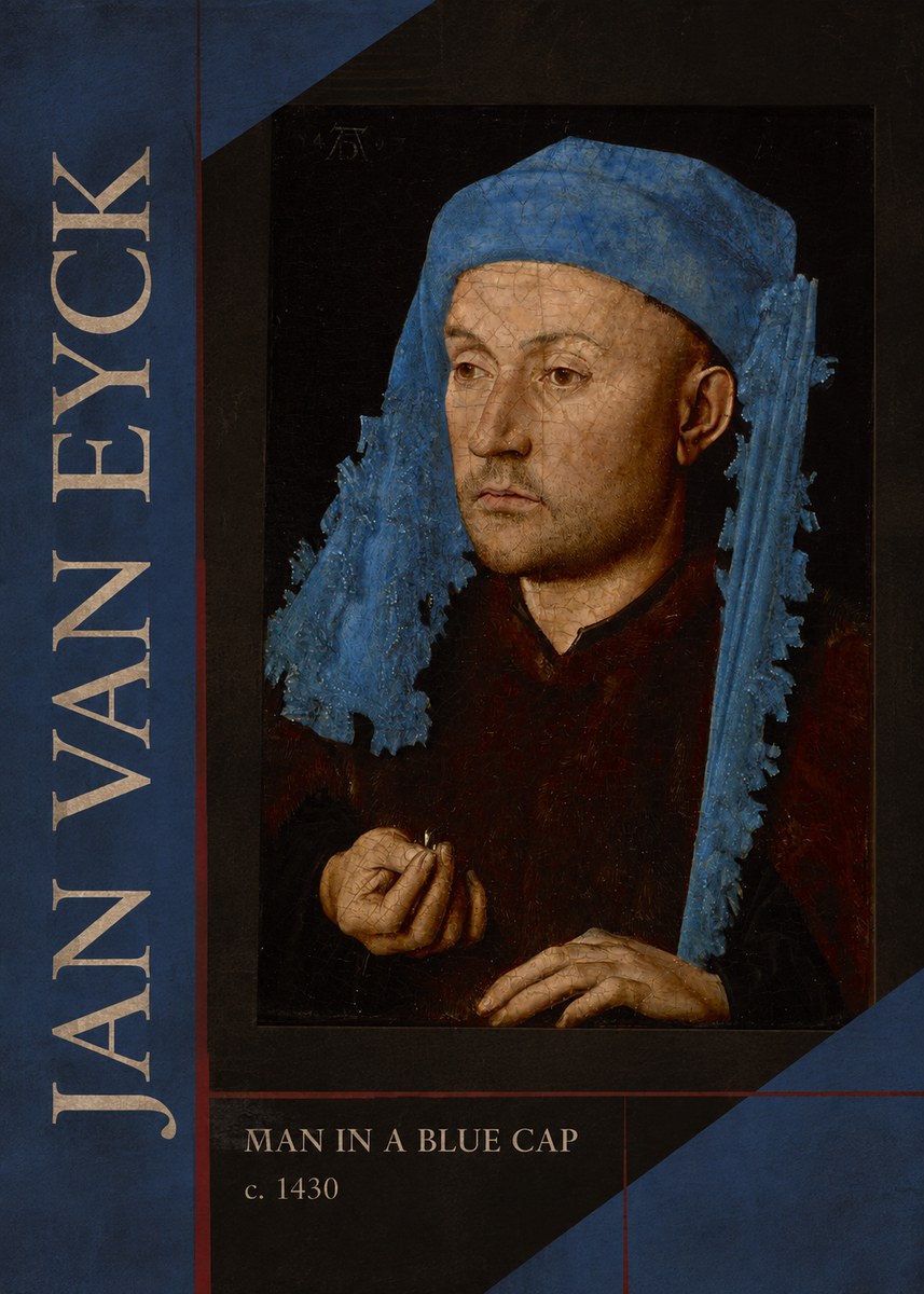 Jan van Eyck Man in a Blue Cap II No5 - Plakat