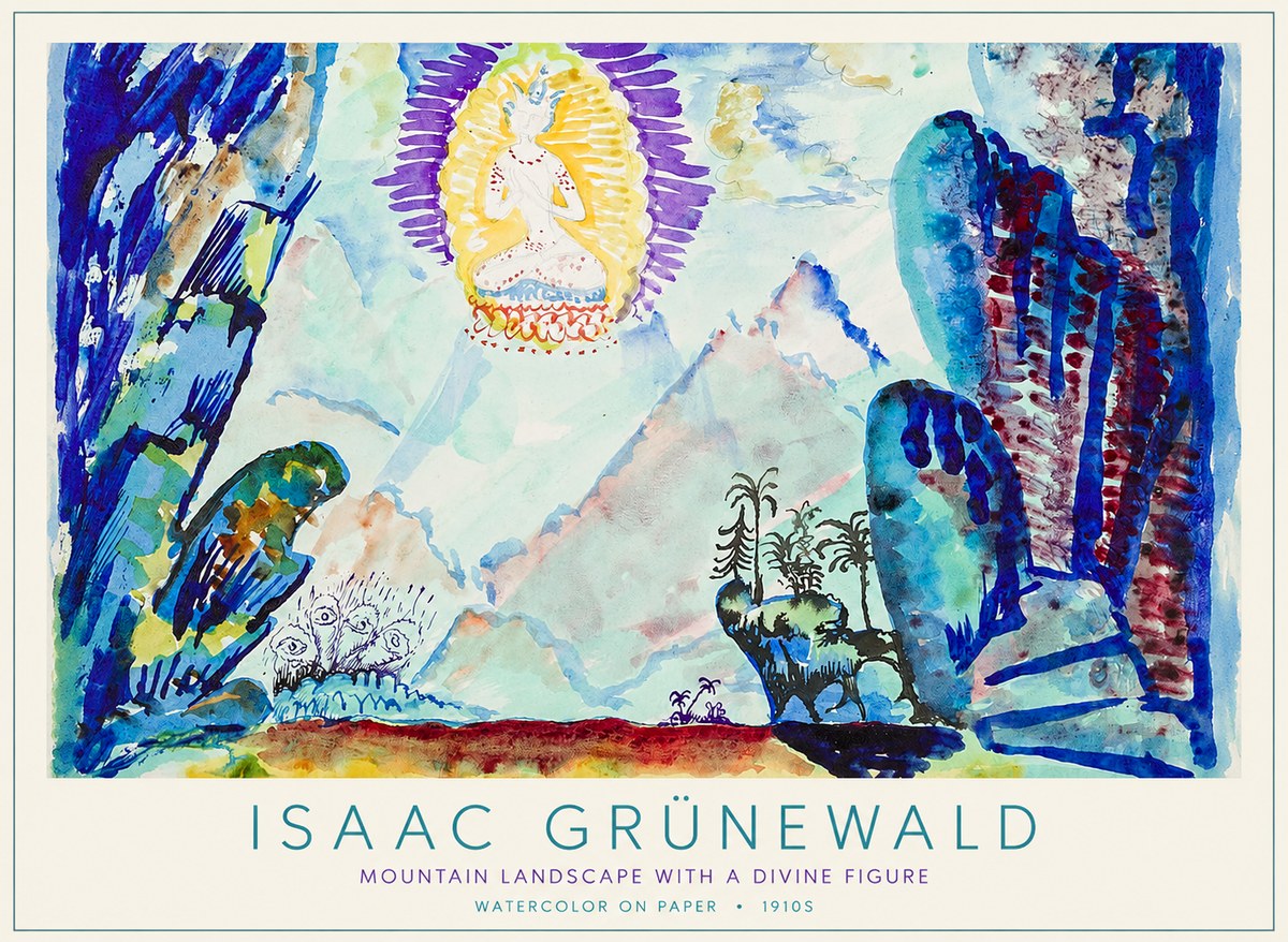 Isaac Grünewald Mountain Landscape with a Divine Figure No1 - Plakat