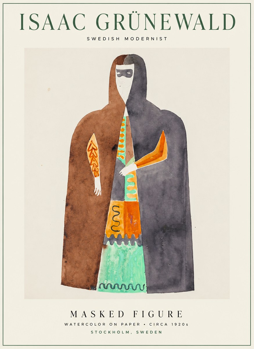 Isaac Grünewald Masked Figure No1 - Plakat