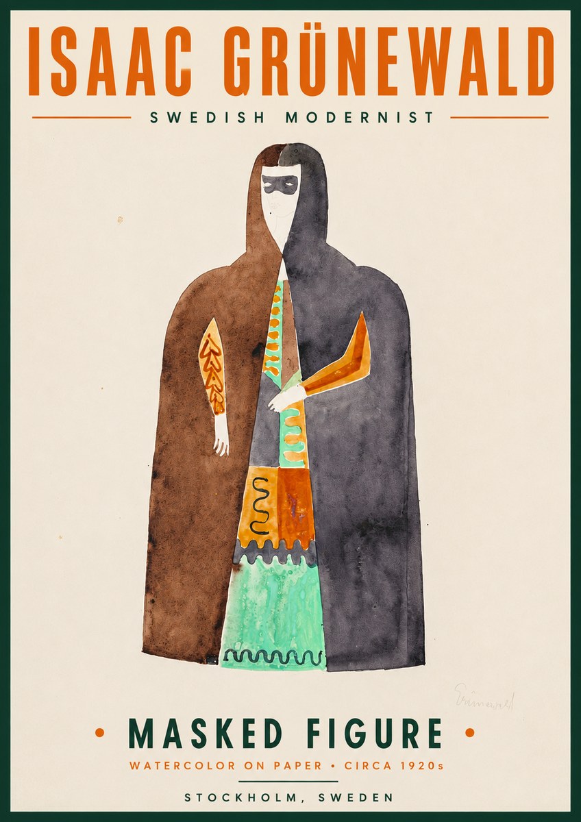 Isaac Grünewald Masked Figure No4 - Plakat