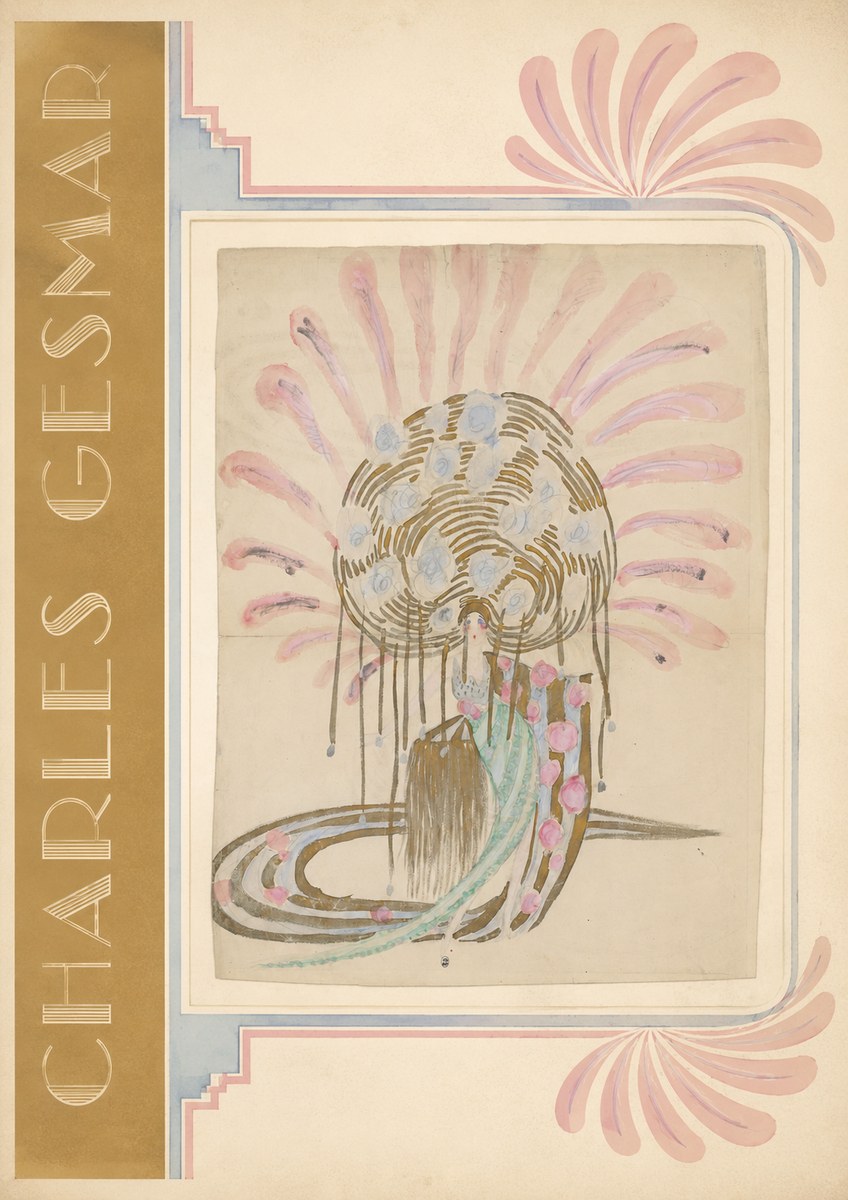Charles Gesmar Woman with Headdress No2 - Plakat