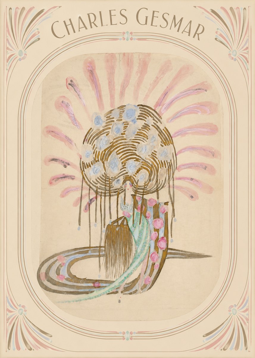 Charles Gesmar Woman with Headdress No3 - Plakat