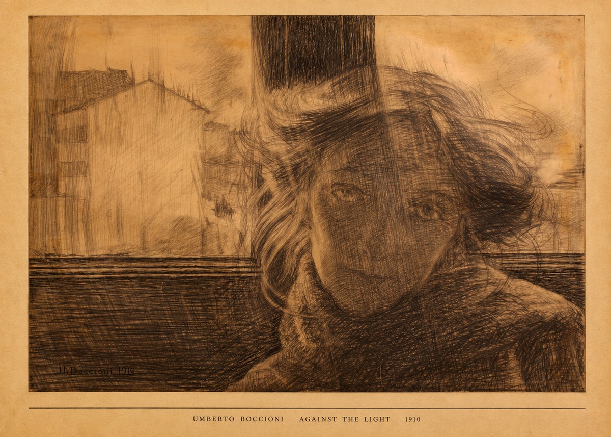 Umberto Boccioni Against the Light No5 - Plakat