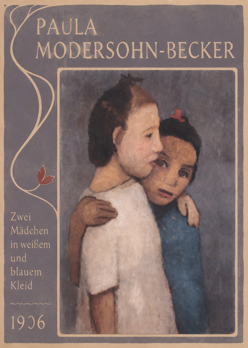 Paula Modersohn-Becker Zwei Mädchen in Weißem Und Blauem Kleid No3 - Plakat