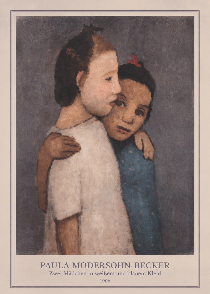 Paula Modersohn-Becker Zwei Mädchen in Weißem Und Blauem Kleid No4 - Plakat