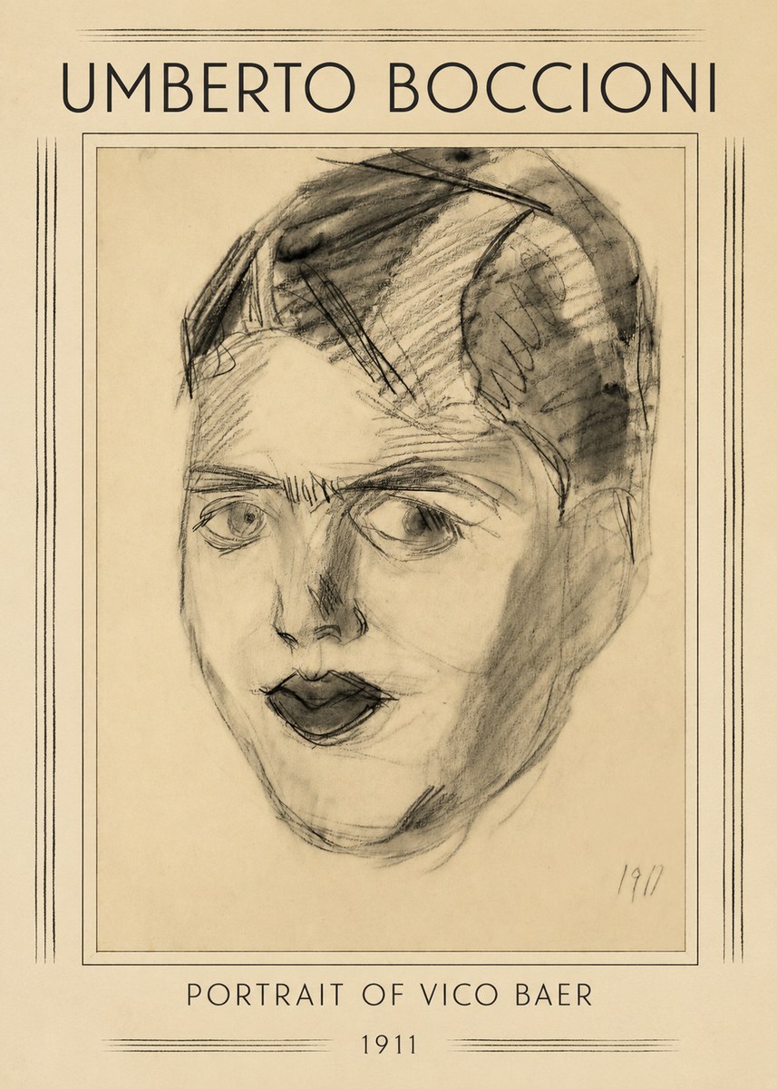 Umberto Boccioni Portrait of Vico Baer No1 - Plakat