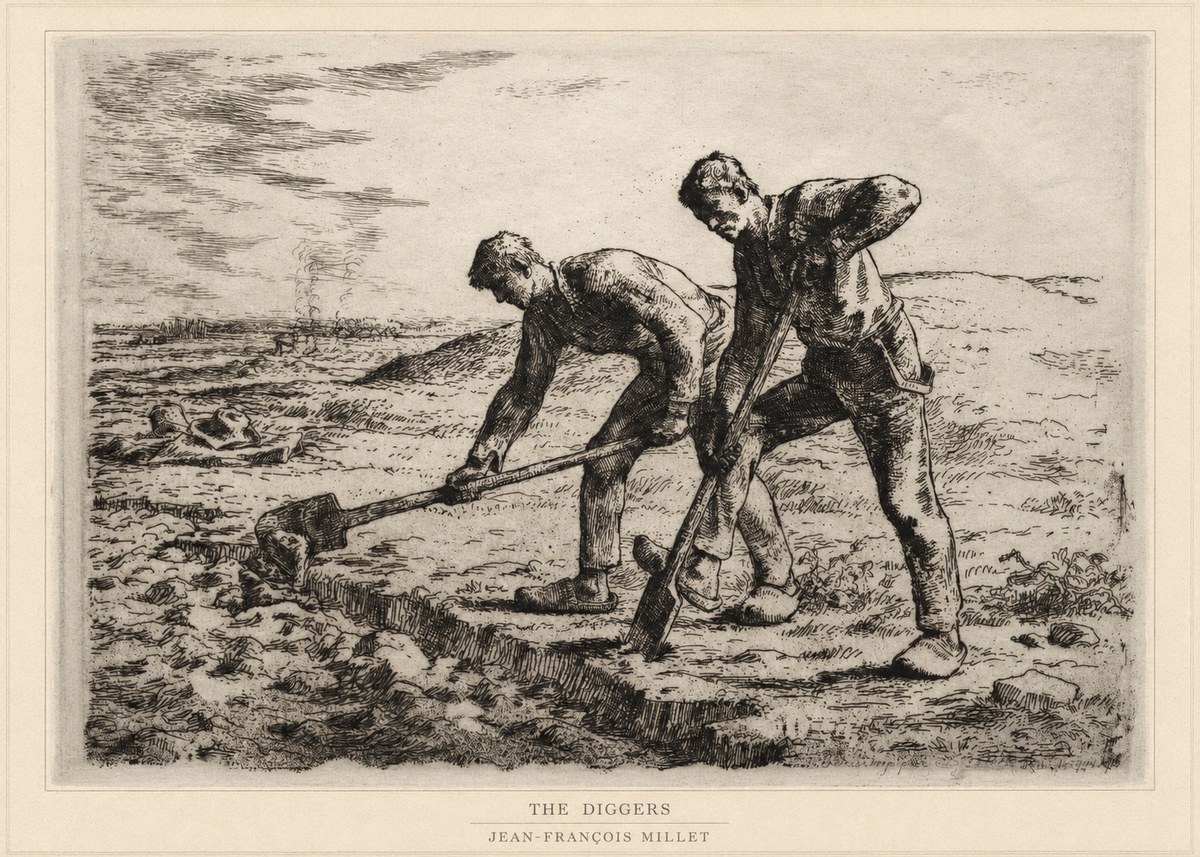 Jean-François Millet The Diggers No6 - Plakat