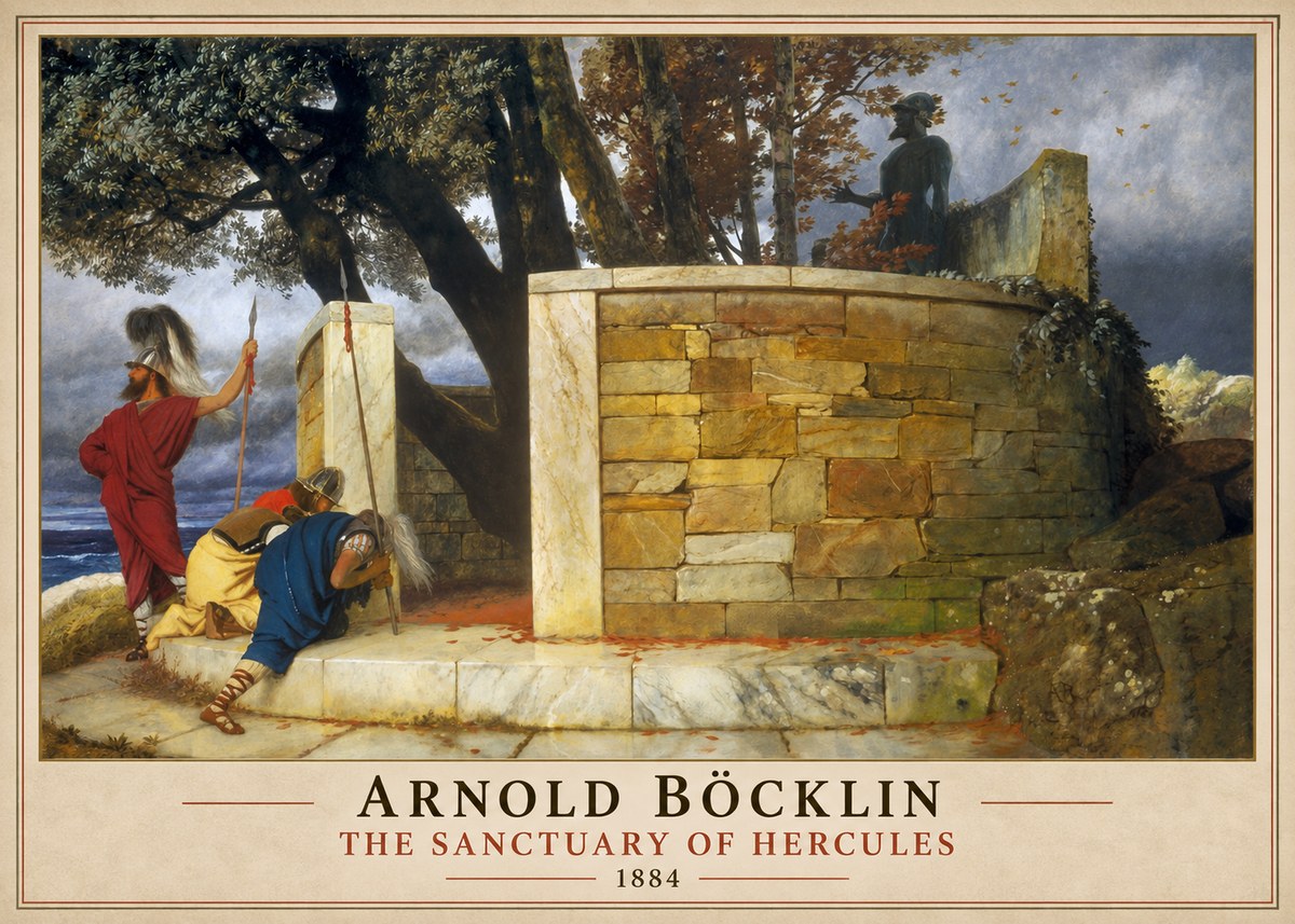 Arnold Böcklin The Sanctuary of Hercules No1 - Plakat